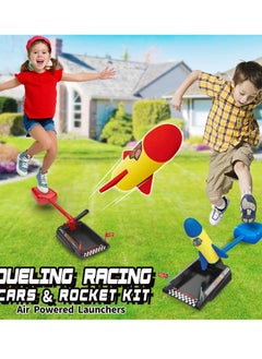 Y&D 2 in 1 Car and Rocket Dueling Launch Toys for Kids Launcher with Air Powered Cars 6 RocketsFun Outdoor ToySTEM Gift Boys & Girls Age 3 4 5 6 7 8+ Years Old  - Image 2