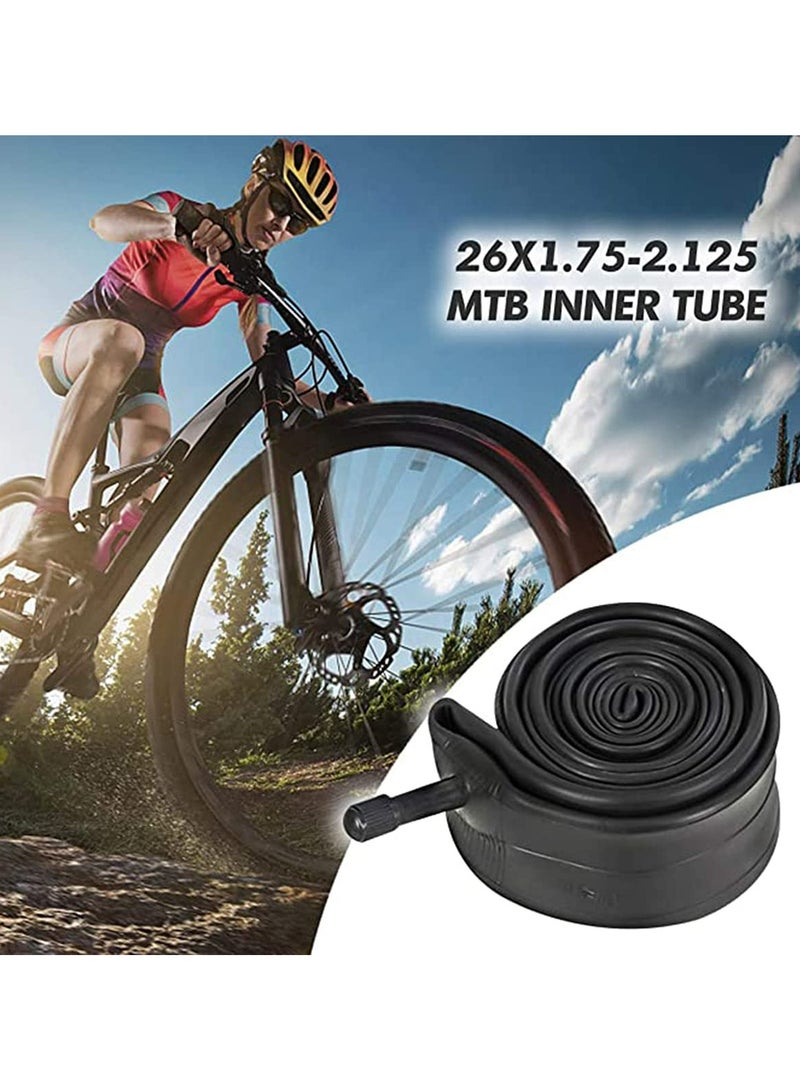 أنبوب داخلي للدراجات الهوائية 26 × 1.75/2.125 بوصة أنابيب داخلية للدراجات الهوائية مطاطية بديلة لصمامات الإطارات الداخلية للدراجة على الطريق MTB مع 2 رافعة للإطارات، 2 عبوة - Image 2
