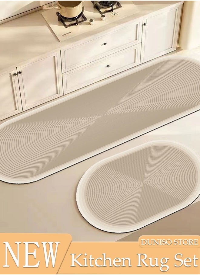 DUNISO Diatom Mud Bath Mat Set Bathroom Kitchen Rug Mat Extra Soft and Absorbent Bath Rugs Non-Slip Quick Drying Floor Bath Tub Mat for Bathroom Floor Tub and Shower 40*60cm/40*120cm  - Image 1