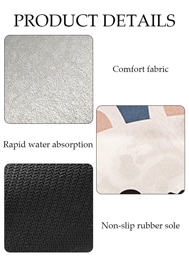 DUNISO Diatom Mud Bath Mat Set Bathroom Kitchen Rug Mat Extra Soft and Absorbent Bath Rugs Non-Slip Quick Drying Floor Bath Tub Mat for Bathroom Floor Tub and Shower 40*60cm/40*120cm  - Image 4