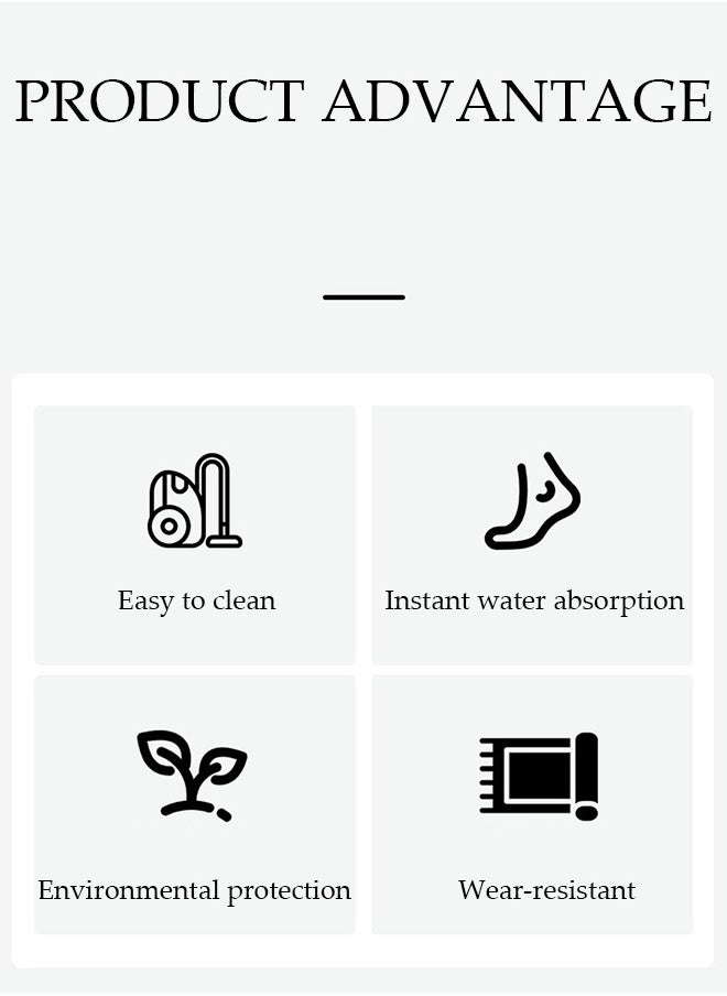DUNISO Diatom Mud Bath Mat Set Bathroom Kitchen Rug Mat Extra Soft and Absorbent Bath Rugs Non-Slip Quick Drying Floor Bath Tub Mat for Bathroom Floor Tub and Shower 40*60cm/40*120cm  - Image 2