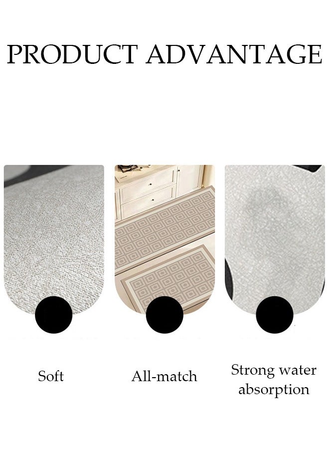 DUNISO Diatom Mud Bath Mat Set Bathroom Kitchen Rug Mat Extra Soft and Absorbent Bath Rugs Non-Slip Quick Drying Floor Bath Tub Mat for Bathroom Floor Tub and Shower 40*60cm/40*120cm  - Image 5