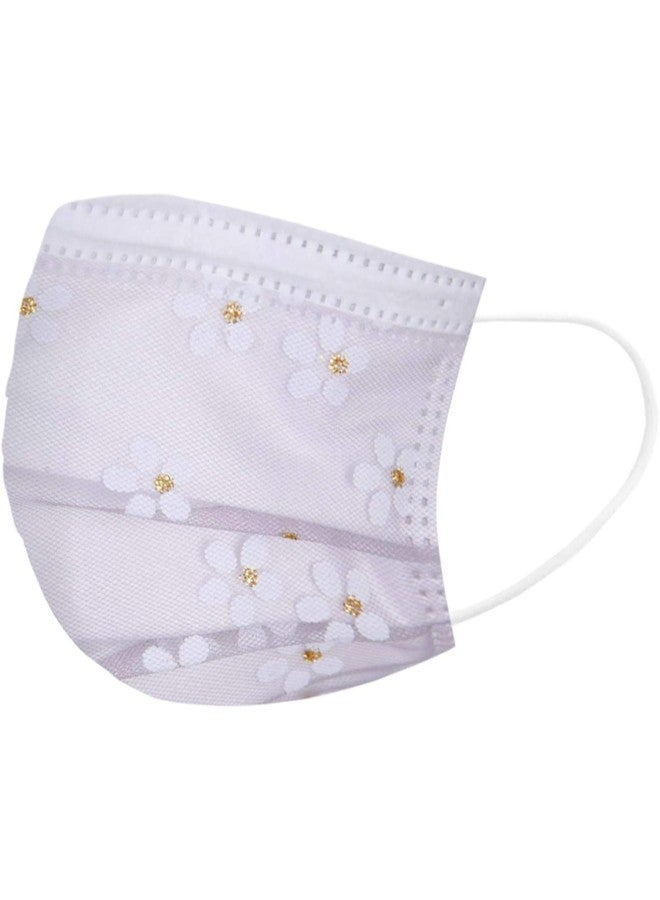 klarako 50PC Flower Disposable Face Masks with Cute Designs Yarn Printed Paper Masks 4Ply Full Face Cover Protection Summer - Image 2