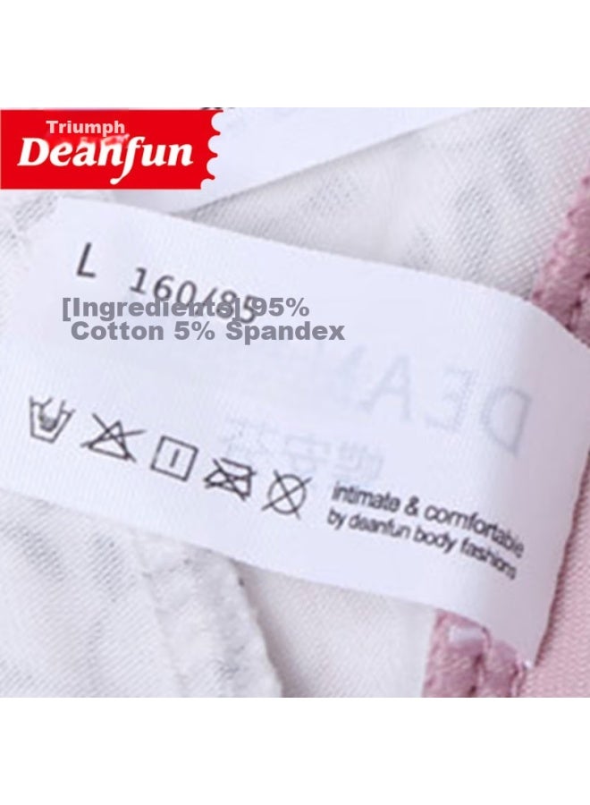 Deanfun Cotton Women's Underwear, Floral Print, Mid-rise, Ladies' Panties, 3-pack Gift Box, Size L - Image 3