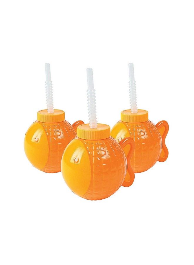 Fun Express Little Fisherman Fish Molded Cups With Straw (Set Of 8) Birthday Party Supplies - Image 1