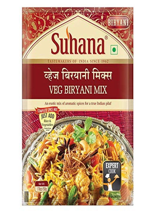 Suhana Veg Biryani Spice Mix 50g Pouch - Pack of 9 - Image 1