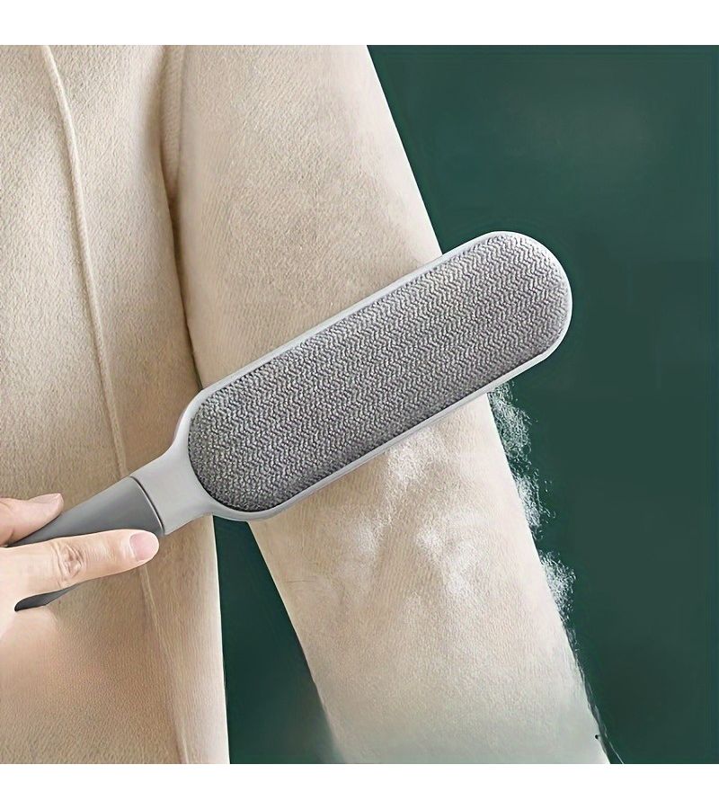 Gray Manual Electrostatic Cleaning Tool 1pc Dual Sided Brush For Pet Hair And Dust Collection Durable Polypropylene Ergonomic Handle For Clothing Sofas Furniture Bedding Carpets - Image 1