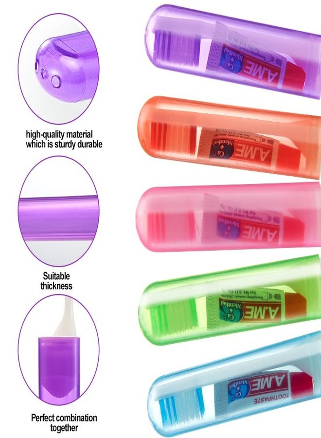 KUGUAN Travel Toothbrush Set Portable Foldable Toothbrush with Mini Toothpaste Soft Toothbrush for Travel Business Trip Camping Outdoor Activities Individually Packaged with Storage Box(5PCS - Image 5