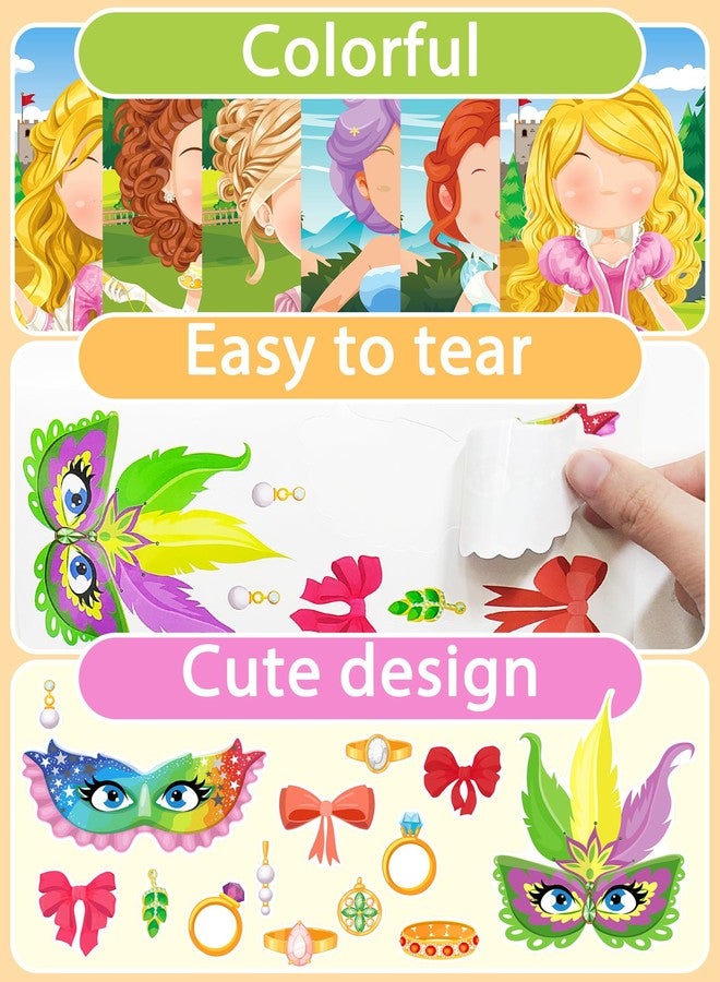 Greingways 20 Pcs Make Your Own Princess Sticker Sheets for Kids with Princess Party Favors Face Stickers for Kids Crafts Activities Gift Bag Stuffers Birthday Party Favors for Kids - Image 4