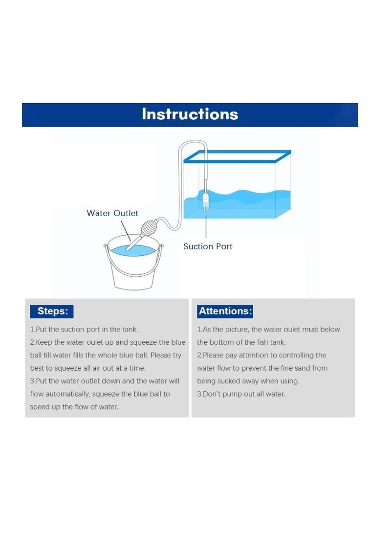 2 Packs 1.5 Meter Aquarium Fish Tank Cleaning Tools Kit Aquarium Gravel Cleaner Siphon Fish Tank Cleaner Water Changer - Image 3