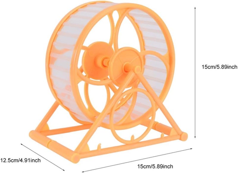 2pcs Silent Hamster Running Wheels for Small Animals, Sturdy Plastic Exercise for Gerbils, Chinchillas, Mice and Hedgehogs, Yellow Color, Pet Supply for Cage Activity - Image 1