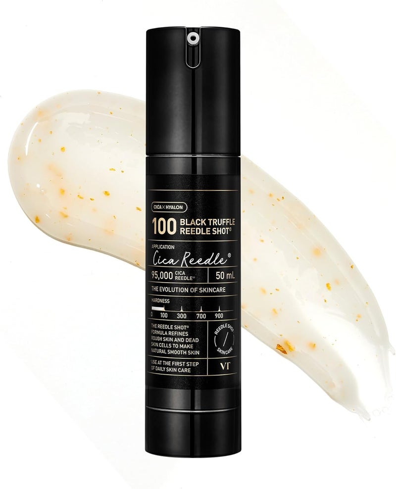 VT COSMETICS Black Truffle Reedle Shot 100, Premium Spicule Microneedling Serum with 24K Gold for Skin Elasticity, Deep Nourishment, Exfoliation & Smooth Glass Skin, Korean Skincare, 1.69 fl oz - Image 1