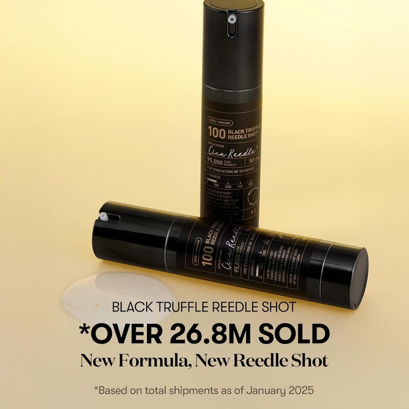 VT COSMETICS Black Truffle Reedle Shot 100, Premium Spicule Microneedling Serum with 24K Gold for Skin Elasticity, Deep Nourishment, Exfoliation & Smooth Glass Skin, Korean Skincare, 1.69 fl oz - Image 3
