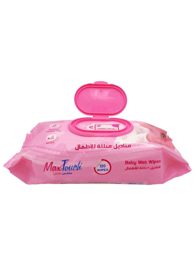 Max Touch Baby Wet Wipes - 120Pcs - Image 3