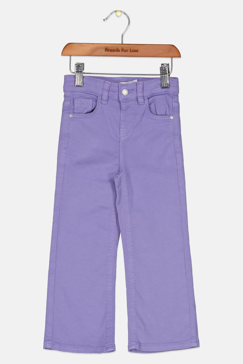 NAME IT Toddlers Girl Plain Wide Leg Jeans, Purple - Image 1