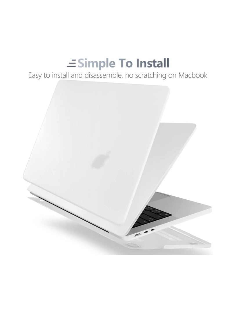 Generic - Hard Laptop Cover Case for Macbook Air 13.6-inch New M4 Chip A3240/M3 Chip A3113/ M2 Chip A2681 with Touch ID, Frosted Transparent - Image 1