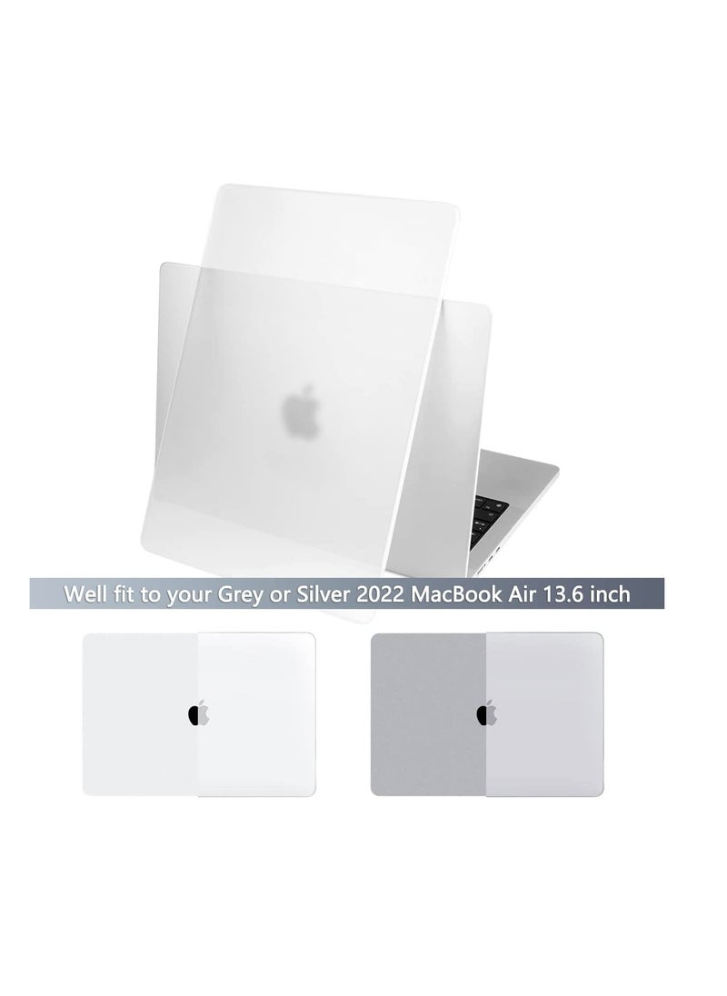 Generic - Hard Laptop Cover Case for Macbook Air 13.6-inch New M4 Chip A3240/M3 Chip A3113/ M2 Chip A2681 with Touch ID, Frosted Transparent - Image 1