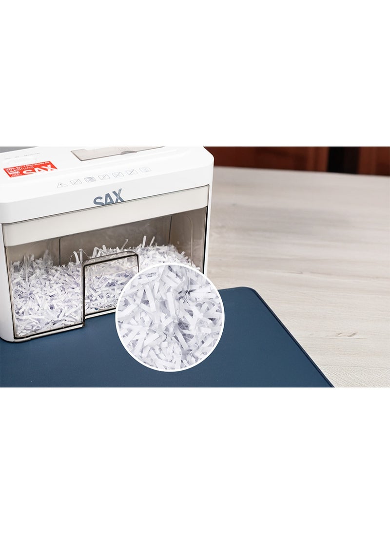 Sax - Sax Bruno Paper Shredder - Particle Cut 3 x 18 mm, Shreds Paper, CDs & Cards, 220 mm Input Opening, 2 Sheets A4 Capacity, 3.5 L Container, Quiet up to 70 dB, Ideal for Office & Home Office - Image 1