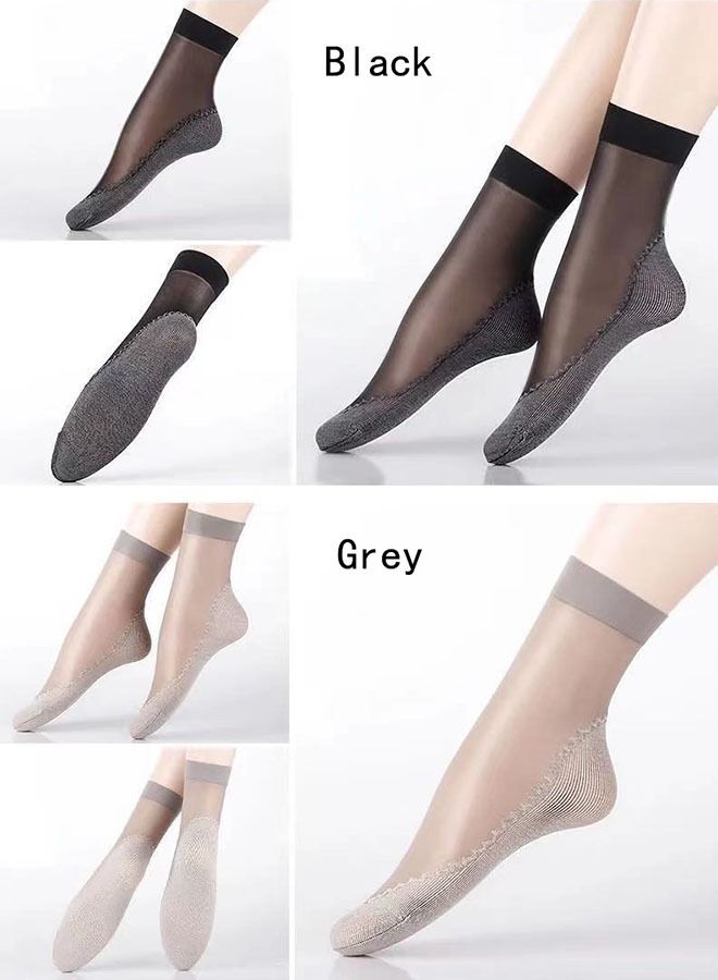 ZCM-HAPPY 20 Pairs Of Women's Mid-length Socks Anti-snag Anti-odor Sweat-absorbing Anti-slip Stockings  - Image 2