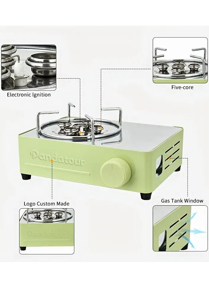 BlueFire 5-Flame Outlets Portable Gas Stove for Camping | High-Power Outdoor Butane Stove with Electric Ignition | Compact Picnic & Hiking Cooker for 3-5 People - Image 3