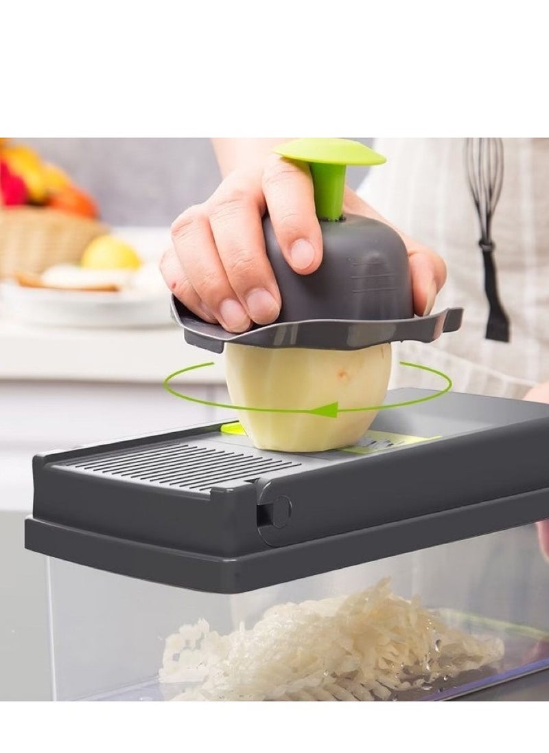 Generic Vegetable Chopper, Onion Chopper, Mandolin Slicer, professional food Chopper multi functional Vegetable Chopper and Slicer, Dicing Machine, Adjustable Vegetable Cutter With Container  - Image 5