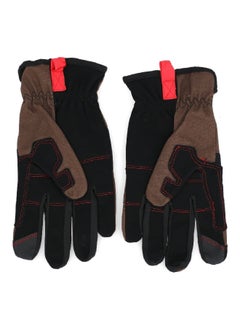 ACE Canvas Padded Firm Grip Synthetic Leather Gardening Gloves Brown and Black L 53697-23  - Image 2