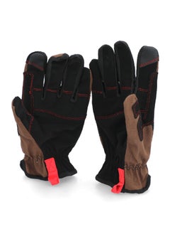 ACE Canvas Padded Firm Grip Synthetic Leather Gardening Gloves Brown and Black L 53697-23  - Image 3