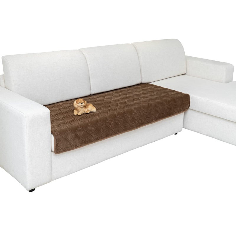 Eismodra Sectional Couch CoversL Shape Sofa Slipcover Furniture Protector for Dogs Cats Pet Chaise Lounge 3 Cushion Couch LoveseatLight Brown 36 x 94 inches Only 1 Piece