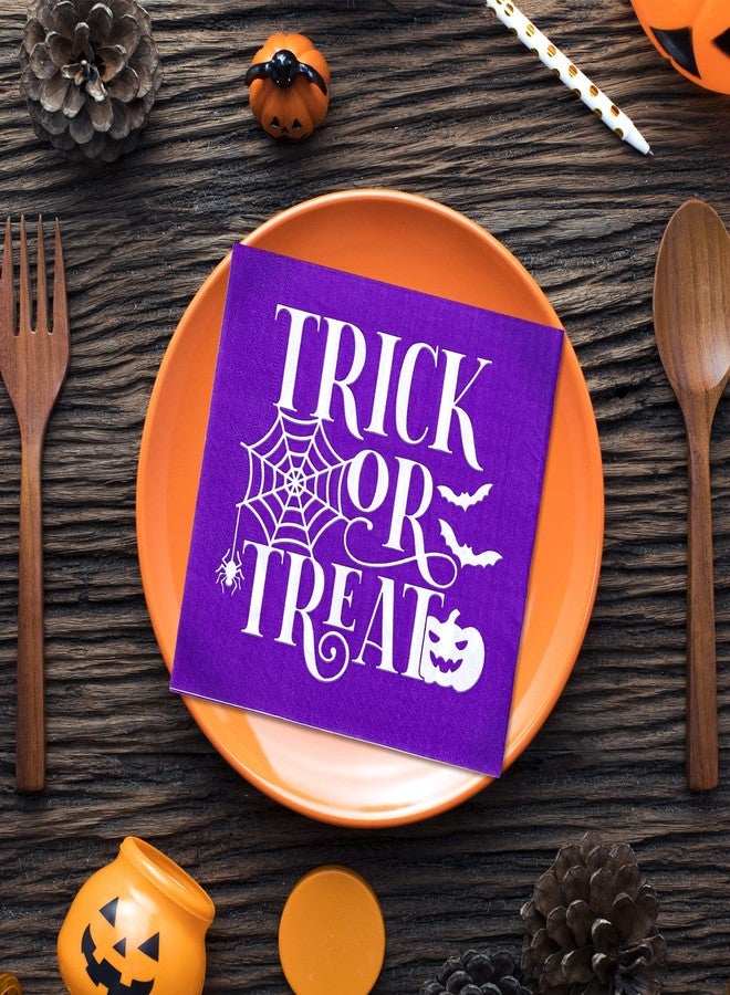 Whaline 120pcs Halloween Napkins 3 Style Disposable Paper Party Napkin Happy Halloween Beverage Cocktail Napkins Trick or Treat Printed Napkin for Party Suppliers, 6.5 x 6.5 Inch - Image 5