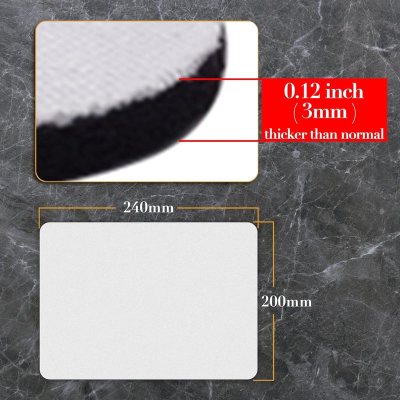 A-SUB Sublimation Mouse Pad Blank Rectangular Blanks 3mm Thick for Transfer Heat Press Printing Crafts 24x20x0.3cm White 11pcs - Image 2
