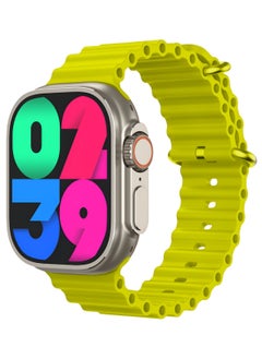 Generic T10 ULTRA 2 Smart Watch BIG INFINITE DISPLAY Wireless Charging 49MM (Yellow) 