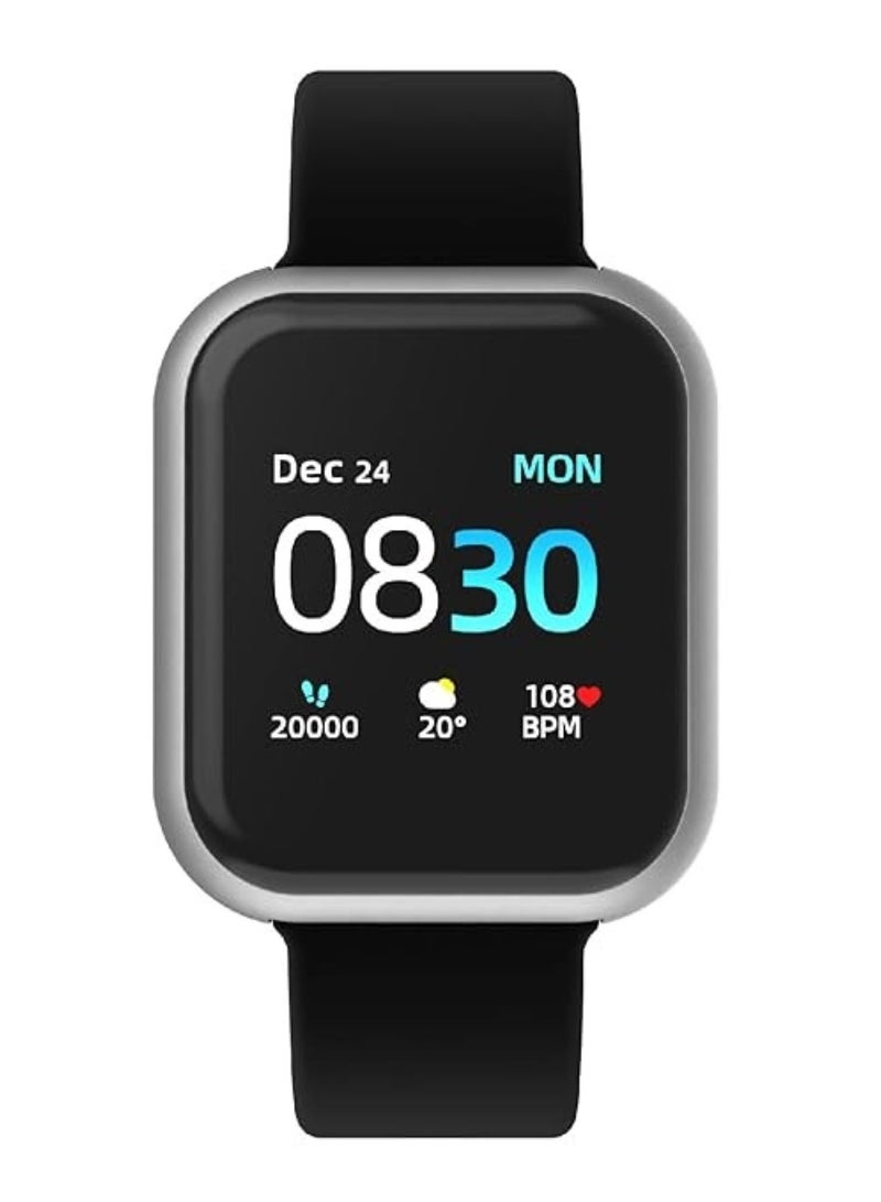 iTouch Unisex Interactive Air 3 Watch Silver/Black with Silicone Strap, 500006S4-B02 - Image 1