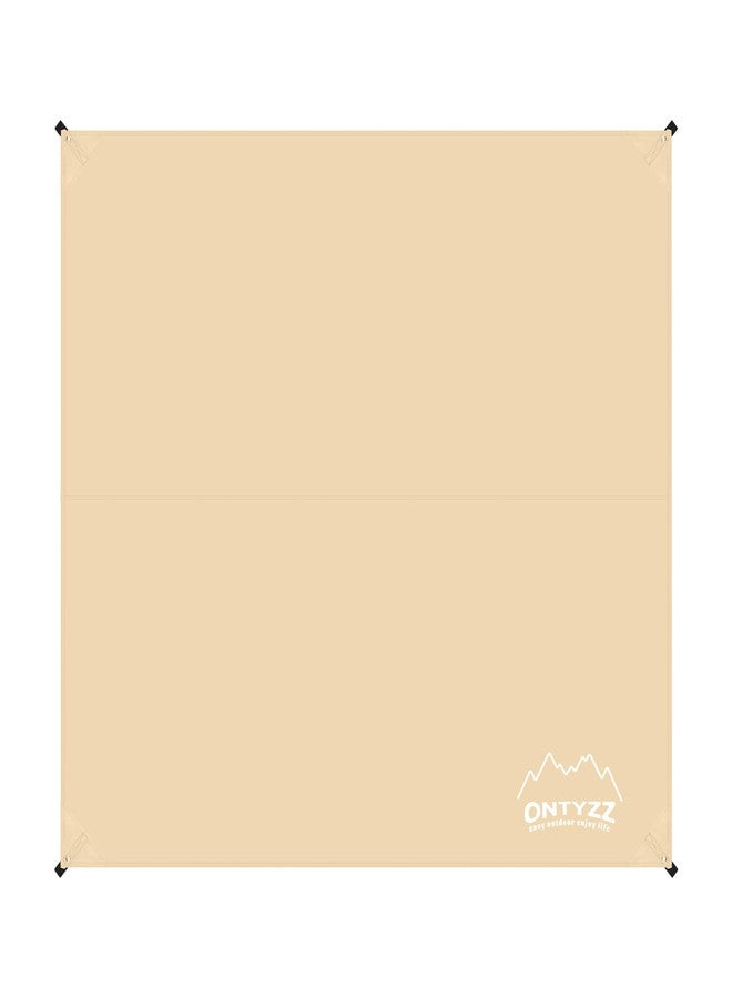ONTYZZ Khaki Rectangle Tent Footprint Waterproof Camping Tarp Two in One Ground Sheet Mat and Tent Tarp for Camping Outdoor Hiking Beach Picnic - Image 1