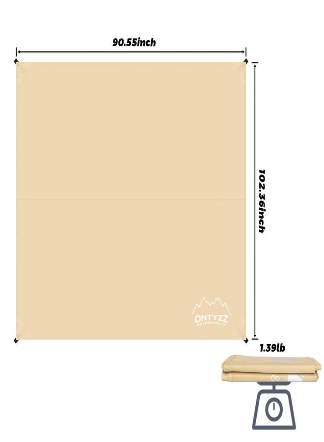 ONTYZZ Khaki Rectangle Tent Footprint Waterproof Camping Tarp Two in One Ground Sheet Mat and Tent Tarp for Camping Outdoor Hiking Beach Picnic - Image 2