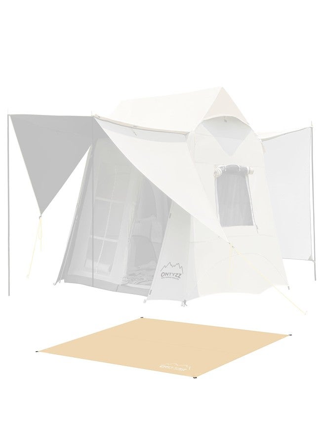 ONTYZZ Khaki Rectangle Tent Footprint Waterproof Camping Tarp Two in One Ground Sheet Mat and Tent Tarp for Camping Outdoor Hiking Beach Picnic - Image 3