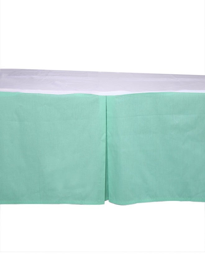 Bacati - Noah Tribal Mint/Navy Crib/Toddler Bed Skirt Dust Ruffle (Solid Mint) - Image 2