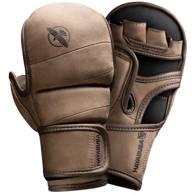 Hayabusa T3 LX Leather 7oz MMA Sparring Training Gloves Men & Women - Brown, Medium - Image 1