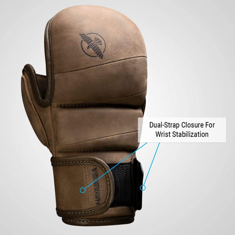 Hayabusa T3 LX Leather 7oz MMA Sparring Training Gloves Men & Women - Brown, Medium - Image 4