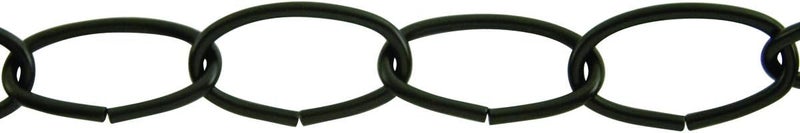 KingChain 536521 1/8-inch x 50 ft. Lightweight Decorative Oval Chain with 45 lb. Safe Working Load, Black Finish, for Hanging Baskets, Planters, Light Fixtures, Chandeliers - Image 1