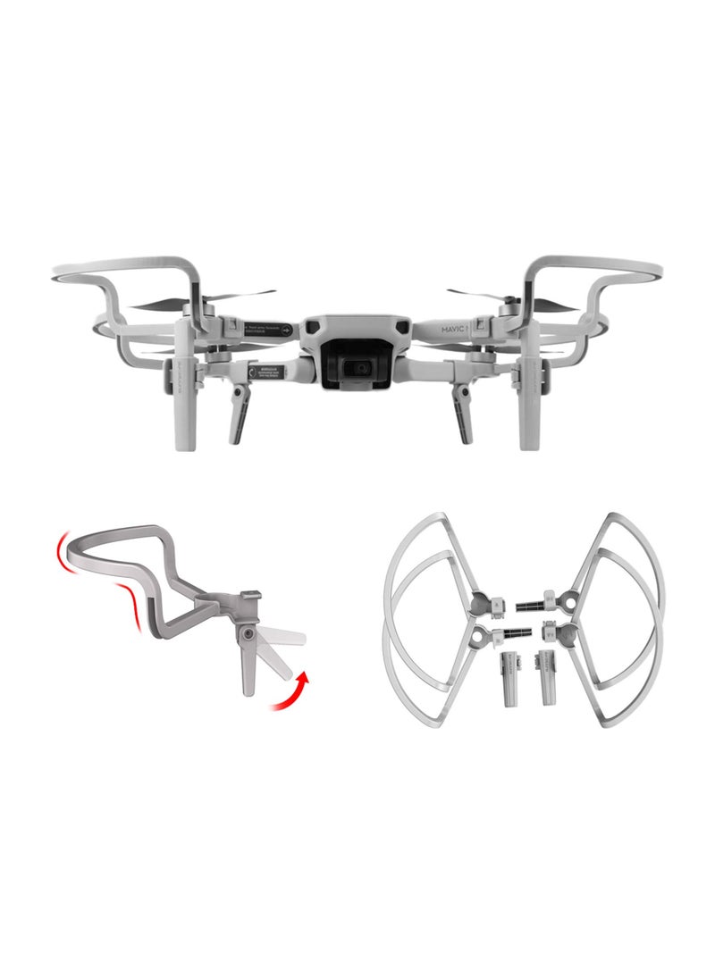 KASTWAVE - 2 in 1 Propellers Guard for Mavic Mini 2, with Landing Gear Extension Legs Protection Drone Accessories Foldable for DJI Mavic Mini 2/ Mini 1 / Mini SE Drone (Grey) - Image 1