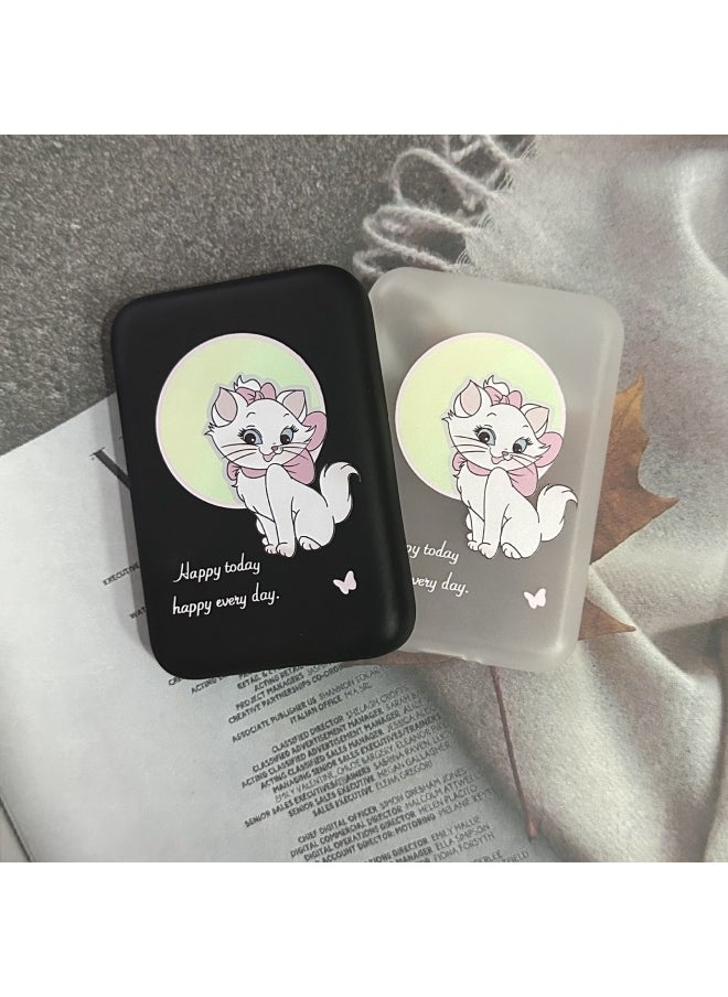For Apple Magnetic Wireless Charging Treasure Protective Case Drop-resistant MagSafe External Battery Frosted Protective Case-Specifications:Frosted White Cat Shell