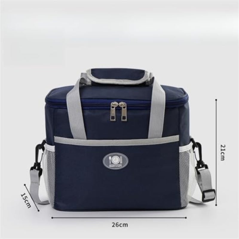 Insulated Lunch Bag for Women, Men, and - Portable Waterproof Lunch Tote with Large Capacity, Easy to Clean, Ideal for Work, School, Picnic, and Travel Blue - Image 3