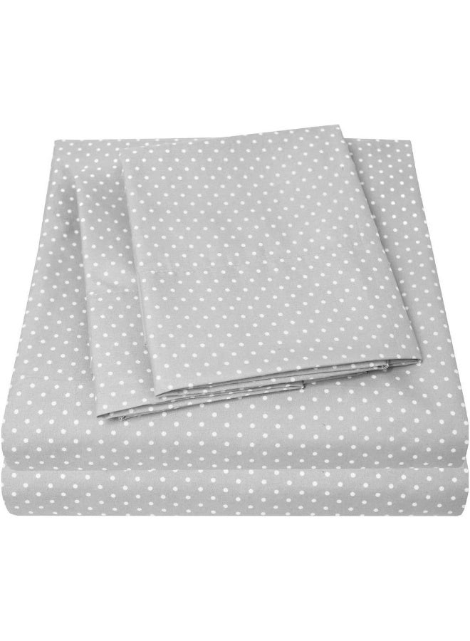 Sweet Home Collection 1500 Supreme Collection Full Sheet Sets Polka Dot Gray  Luxury Hotel Bed Sheets and Pillowcase Set for Full Mattress  Extra Soft Elastic Corner Straps Deep Pocket Sheets Full Polka Dot Gray  - Image 5