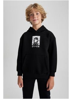 Boy Oversize Fit Hooded Long Sleeve Knitted Sweat Shirt