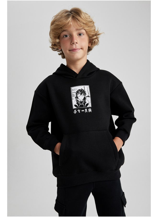 DeFacto - Boy Oversize Fit Hooded Long Sleeve Knitted Sweat Shirt - Image 1