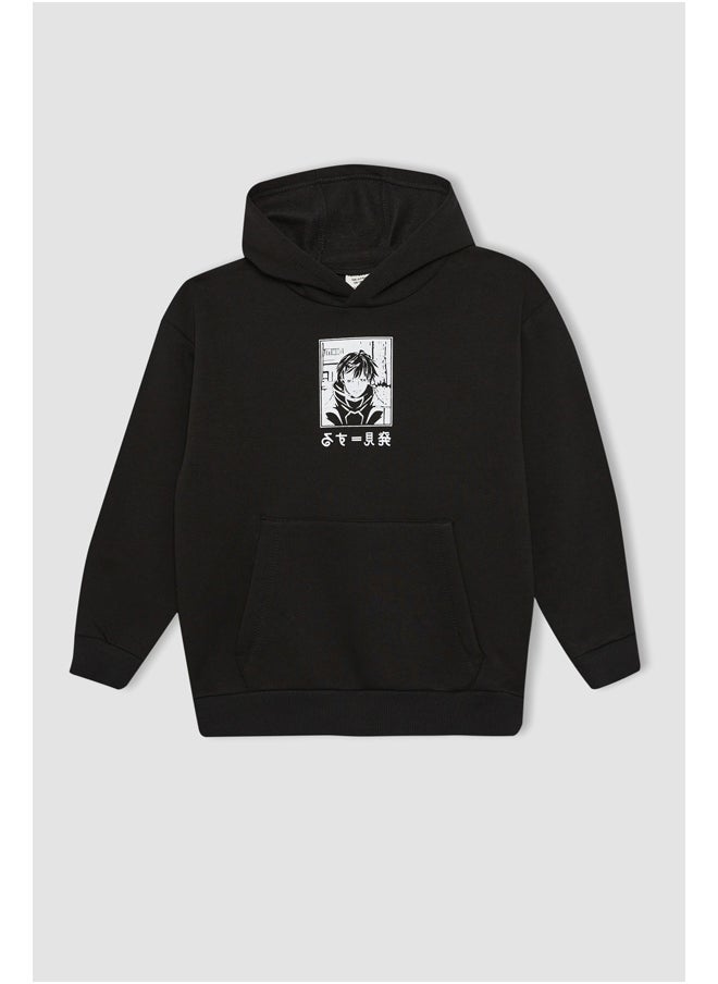 DeFacto - Boy Oversize Fit Hooded Long Sleeve Knitted Sweat Shirt - Image 1