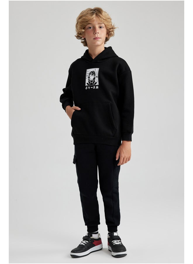 DeFacto - Boy Oversize Fit Hooded Long Sleeve Knitted Sweat Shirt - Image 1