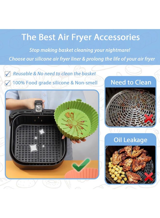 Loveuing Silicone Air Fryer Liners - Air Fryer Silicone Pot (Large, Orange) - Image 2