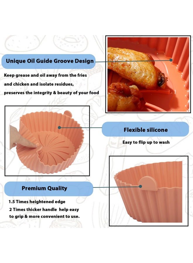 Loveuing Silicone Air Fryer Liners - Air Fryer Silicone Pot (Large, Orange) - Image 5