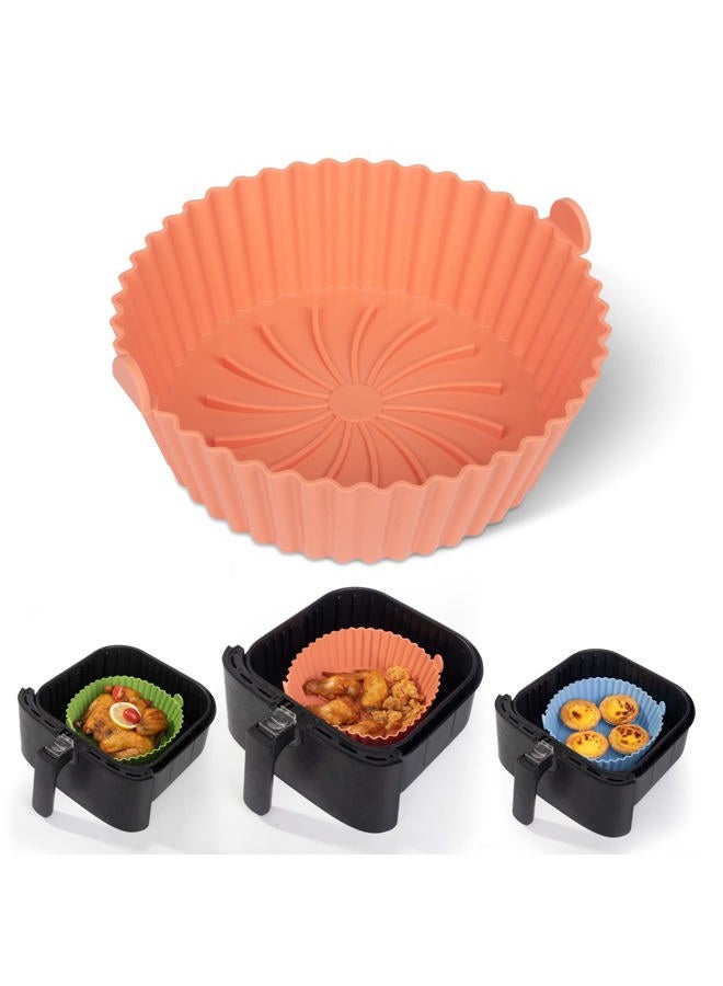 Loveuing Silicone Air Fryer Liners - Air Fryer Silicone Pot (Large, Orange) - Image 1